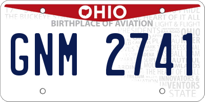 OH license plate GNM2741
