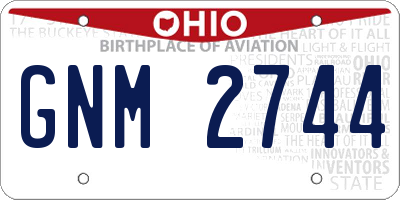 OH license plate GNM2744