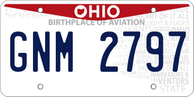 OH license plate GNM2797