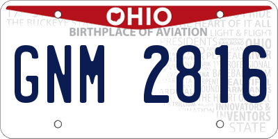 OH license plate GNM2816