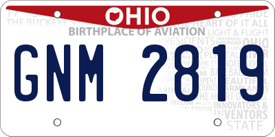 OH license plate GNM2819