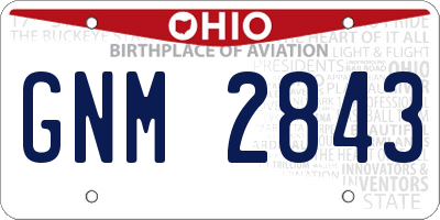 OH license plate GNM2843