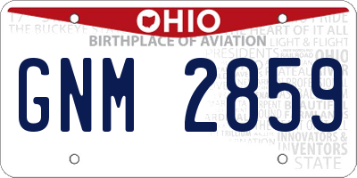 OH license plate GNM2859