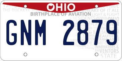 OH license plate GNM2879
