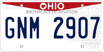OH license plate GNM2907