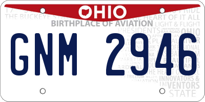 OH license plate GNM2946