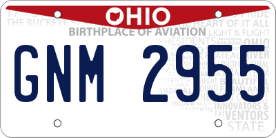 OH license plate GNM2955