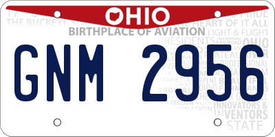 OH license plate GNM2956