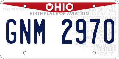 OH license plate GNM2970