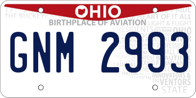 OH license plate GNM2993