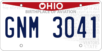 OH license plate GNM3041
