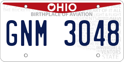 OH license plate GNM3048