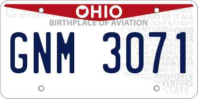OH license plate GNM3071