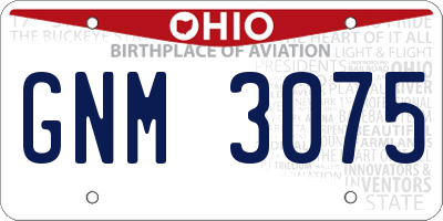 OH license plate GNM3075
