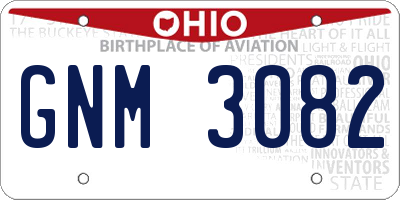 OH license plate GNM3082