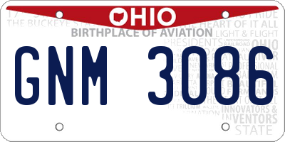 OH license plate GNM3086