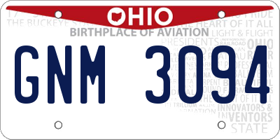 OH license plate GNM3094