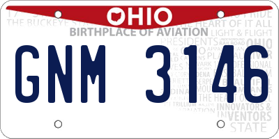 OH license plate GNM3146