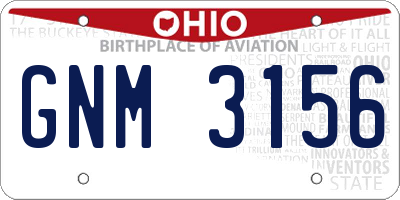 OH license plate GNM3156