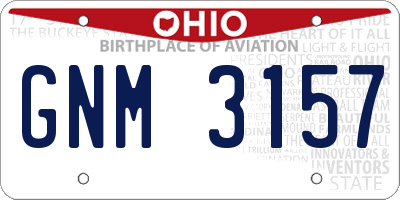 OH license plate GNM3157