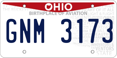 OH license plate GNM3173