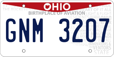 OH license plate GNM3207