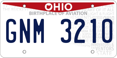 OH license plate GNM3210