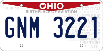 OH license plate GNM3221