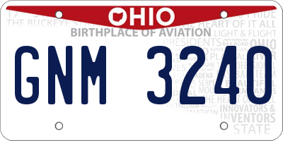 OH license plate GNM3240