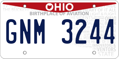 OH license plate GNM3244