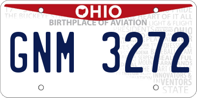 OH license plate GNM3272