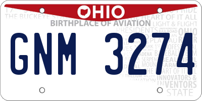 OH license plate GNM3274