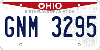 OH license plate GNM3295