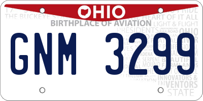 OH license plate GNM3299