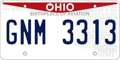OH license plate GNM3313