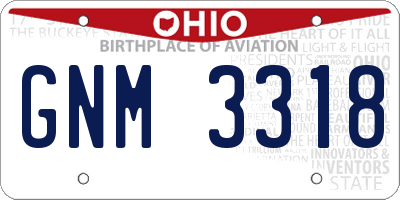 OH license plate GNM3318