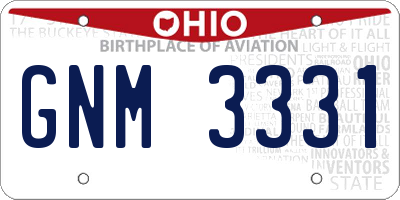 OH license plate GNM3331