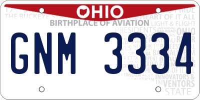 OH license plate GNM3334