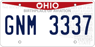 OH license plate GNM3337