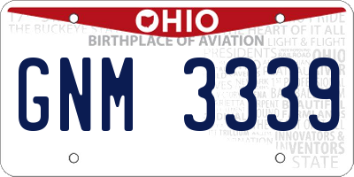 OH license plate GNM3339