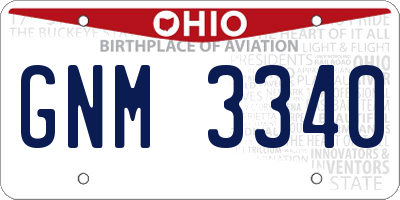 OH license plate GNM3340