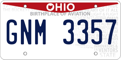 OH license plate GNM3357
