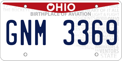 OH license plate GNM3369