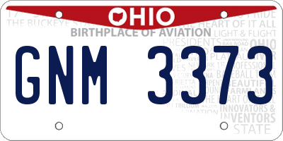 OH license plate GNM3373