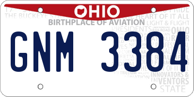 OH license plate GNM3384