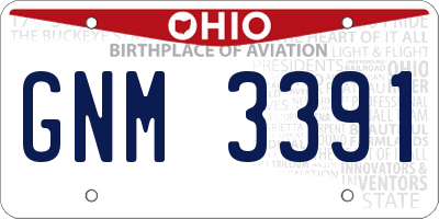 OH license plate GNM3391