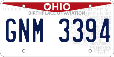 OH license plate GNM3394