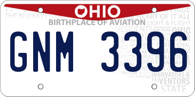 OH license plate GNM3396