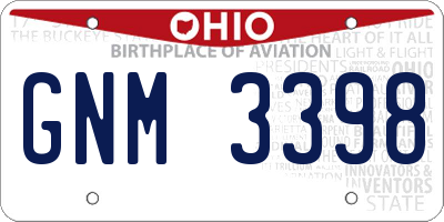 OH license plate GNM3398