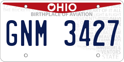 OH license plate GNM3427
